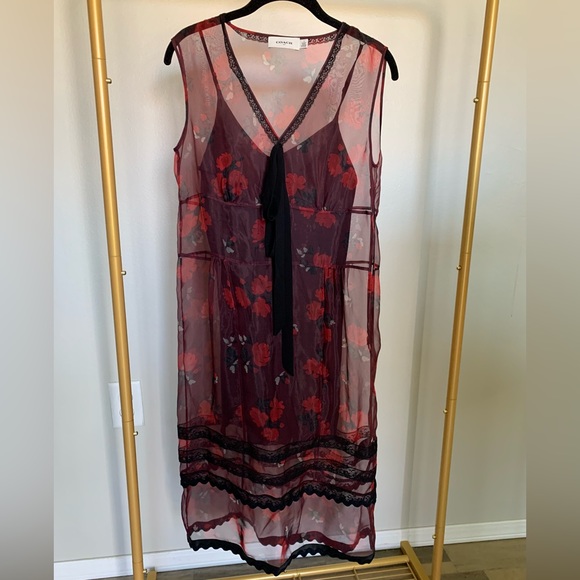 Coach Sleeveless Organza Dress in Floral Pattern - Picture 1 of 9